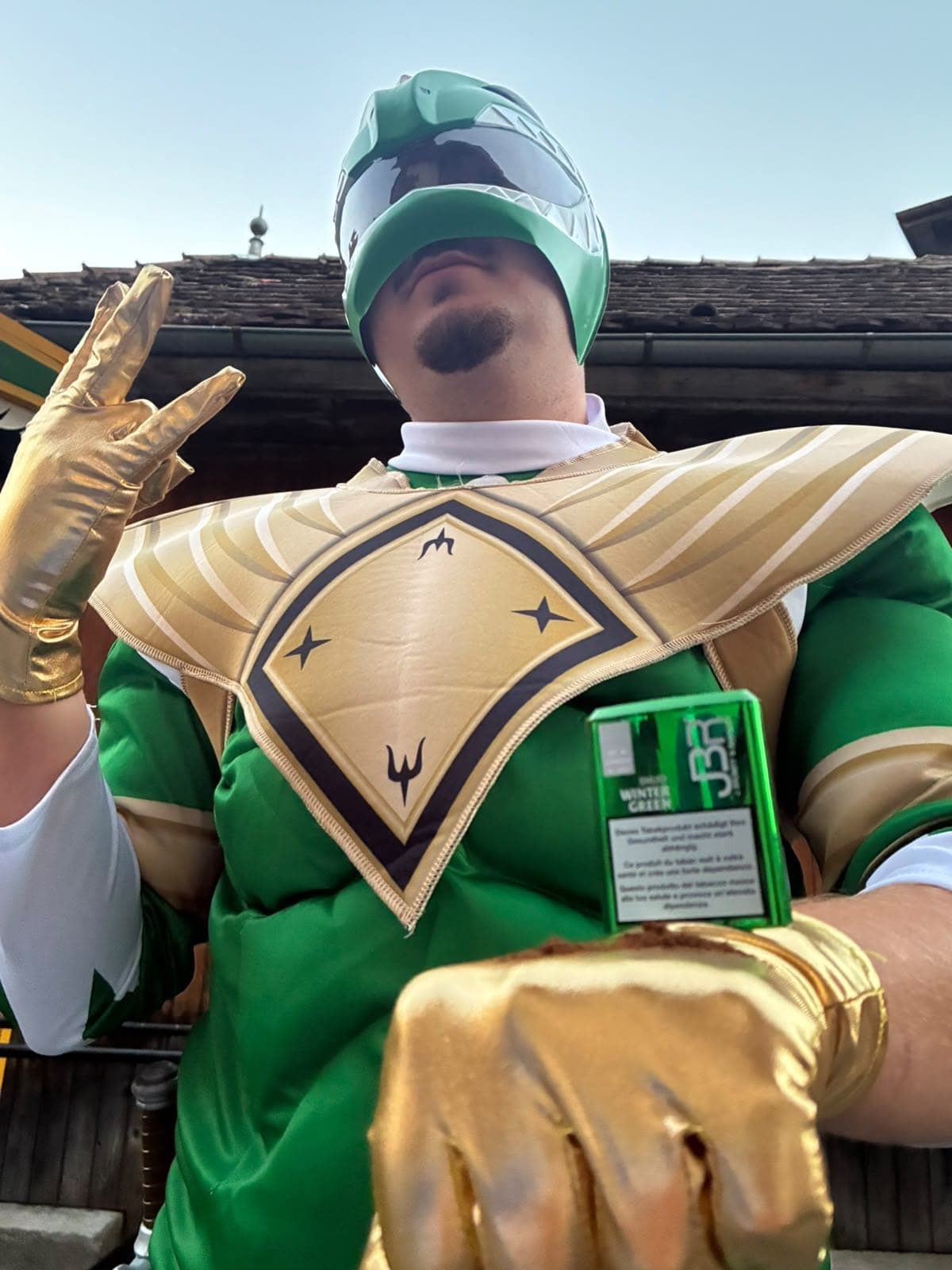 Der grüne Ranger in goldener Rüstung
